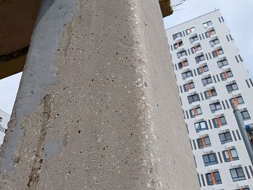 Подготовленная поверхность к нанесению внешней системы армирования