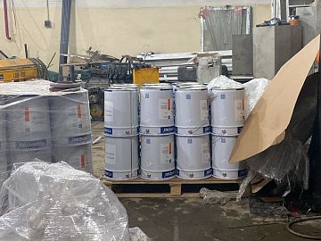 Материал ДенсТоп МС 351 на объекте - 500 ведер по 20 кг