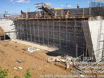 Подпорная стенка на участке трассы М12, г. Казань