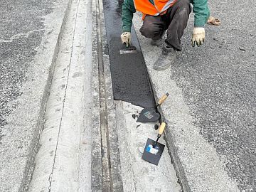 Распределение материала в штрабе