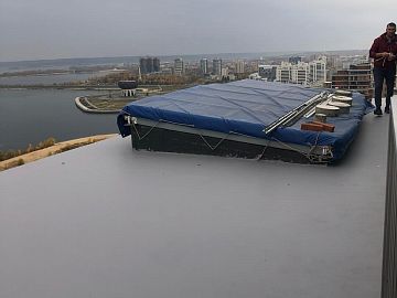 ДенсТоп ПУ 325 Аква, нанесенный на плиты ЦСП