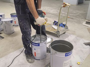 Подготовка финишного эпоксидного состава ДенсТоп ЭП 501