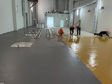 Грунтование основания материалом ДенсТоп ПМ 601, общий вид захватки