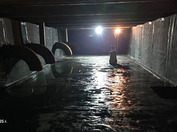 Общий вид резервуара, гидроизоляция ЭПДМ мембраной Преласти СТ 1.2мм