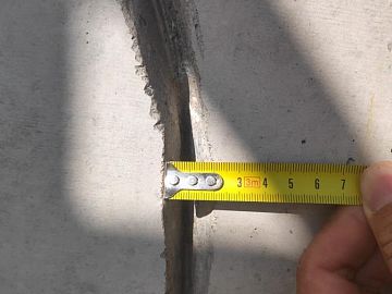 Замеры расшитой трещины