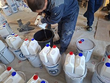 Приготовление состава ДенсТоп ПМ 605 Тровел