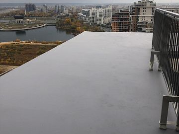 ДенсТоп ПУ 325 Аква, нанесенный на плиты ЦСП