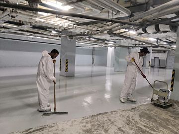 Нанесение цветного эпоксидного состава ДенсТоп ЭП 501