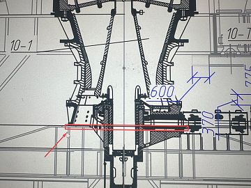 Фрагмент рабочего чертежа, который служит основой для проектирования схемы подливки и позволяет точно задать геометрию будущего фундамента под Манопокс 337