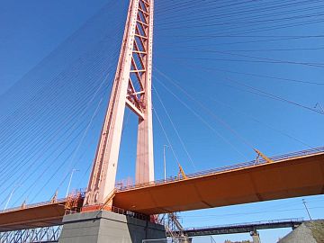 Опора вантового пролета после проведения работ по инъектированию трещин эпоксидным составом Манопокс 352 и защитой поверхности Стармекс Сил Флекс