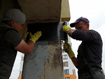 Приклеивание Армошел КВ 200 при помощи эпоксидного клея Манопокс 372