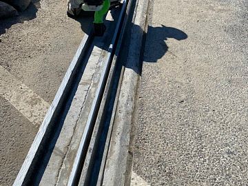 Очистка штробы сжатым воздухом