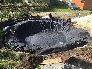 Укладка ЭПДМ мембраны Преласти СТ 1.2 мм