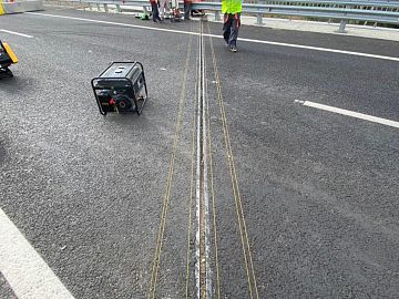 Разметка предшовной зоны перед устройством штроб