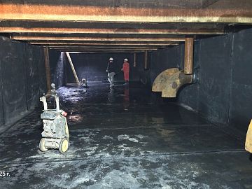 Общий вид резервуара, гидроизоляция ЭПДМ мембраной Преласти СТ 1.2мм