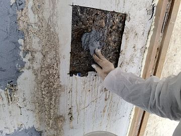 Подбор наиболее подходящего материала для работ по ремонту конструкции, путем пробного участка