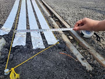 Разметка для дальнейшей нарезки штробы предшовной зоны