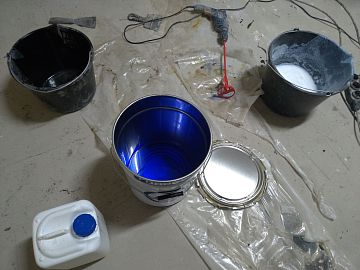 Поготовка клея Манопокс 372 нанесению в качестве грунта для основания и пропитки холстов Армошел КВ 900