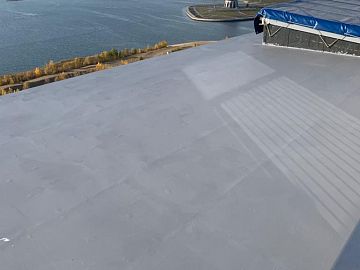 Грунтовочный состав ДенсТоп ЭП 105, нанесенный на поверхность ЦСП плит